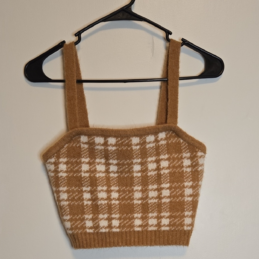 31. Almost Famous Plaid Knit Crop Top